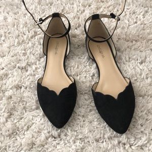 Scalloped Ankle strap flats
